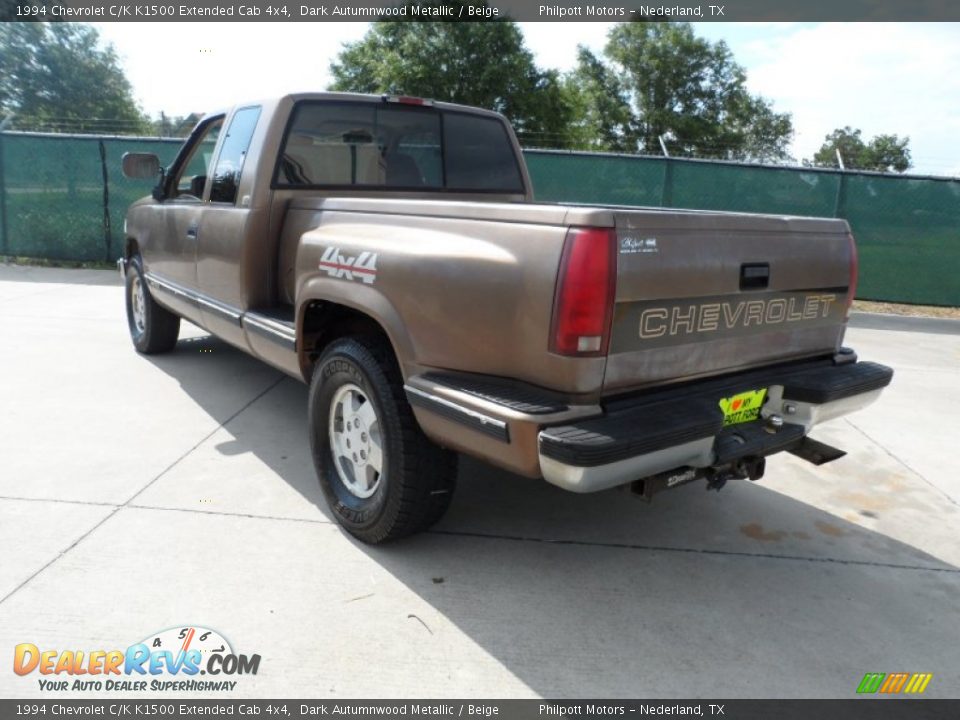 1994 Chevrolet C/K K1500 Extended Cab 4x4 Dark Autumnwood Metallic / Beige Photo #5