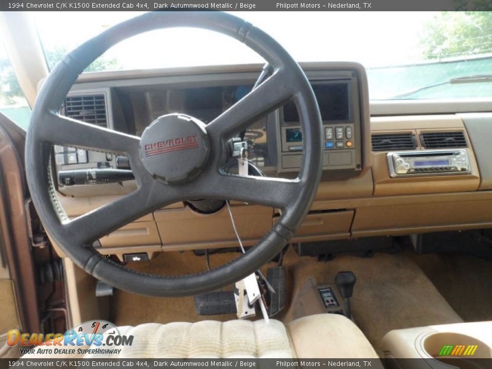 1994 Chevrolet C/K K1500 Extended Cab 4x4 Dark Autumnwood Metallic / Beige Photo #12