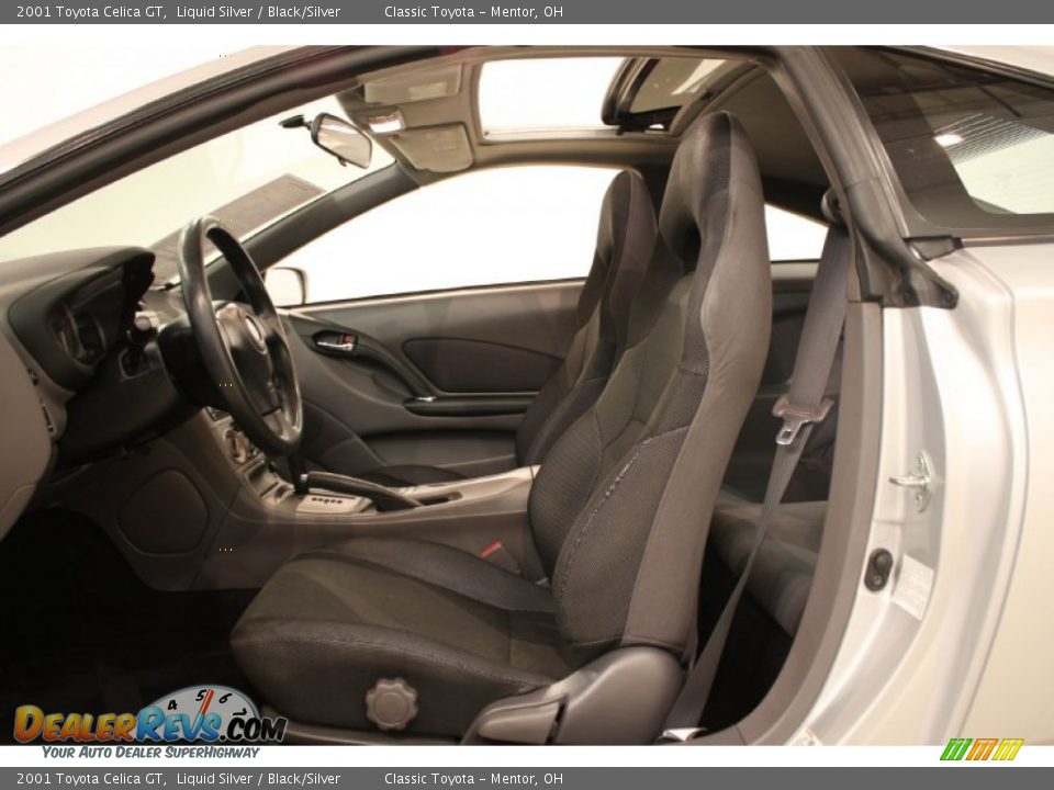 Black/Silver Interior - 2001 Toyota Celica GT Photo #8
