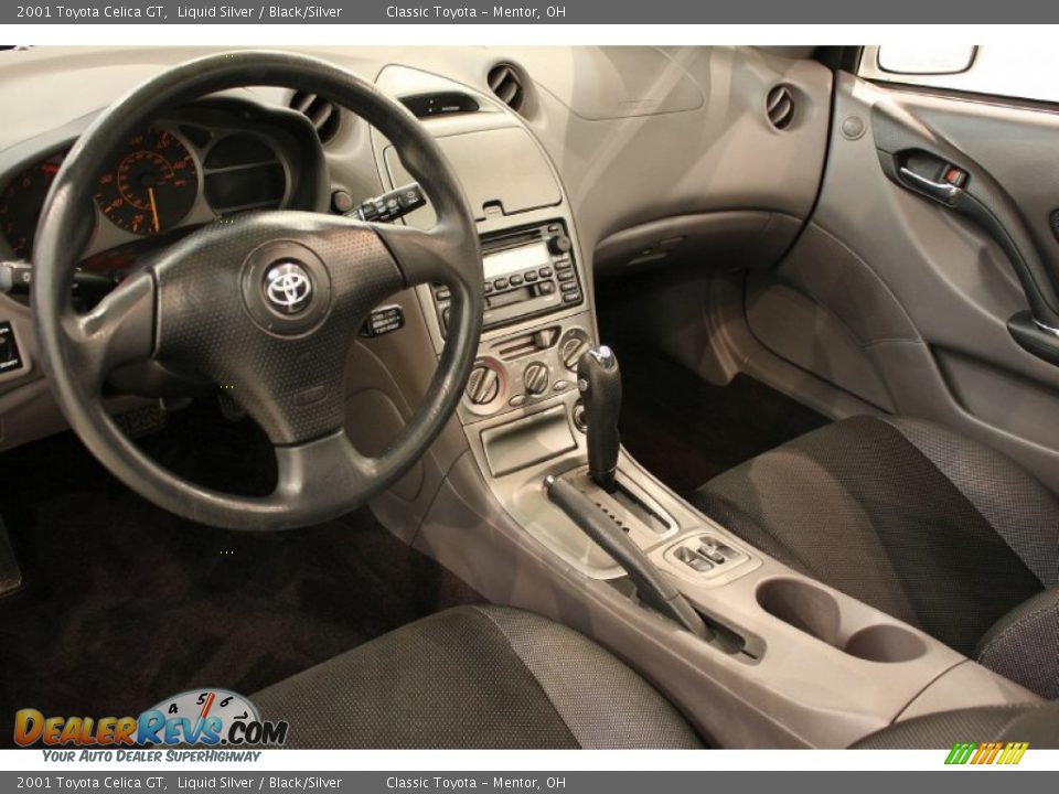 Black/Silver Interior - 2001 Toyota Celica GT Photo #10