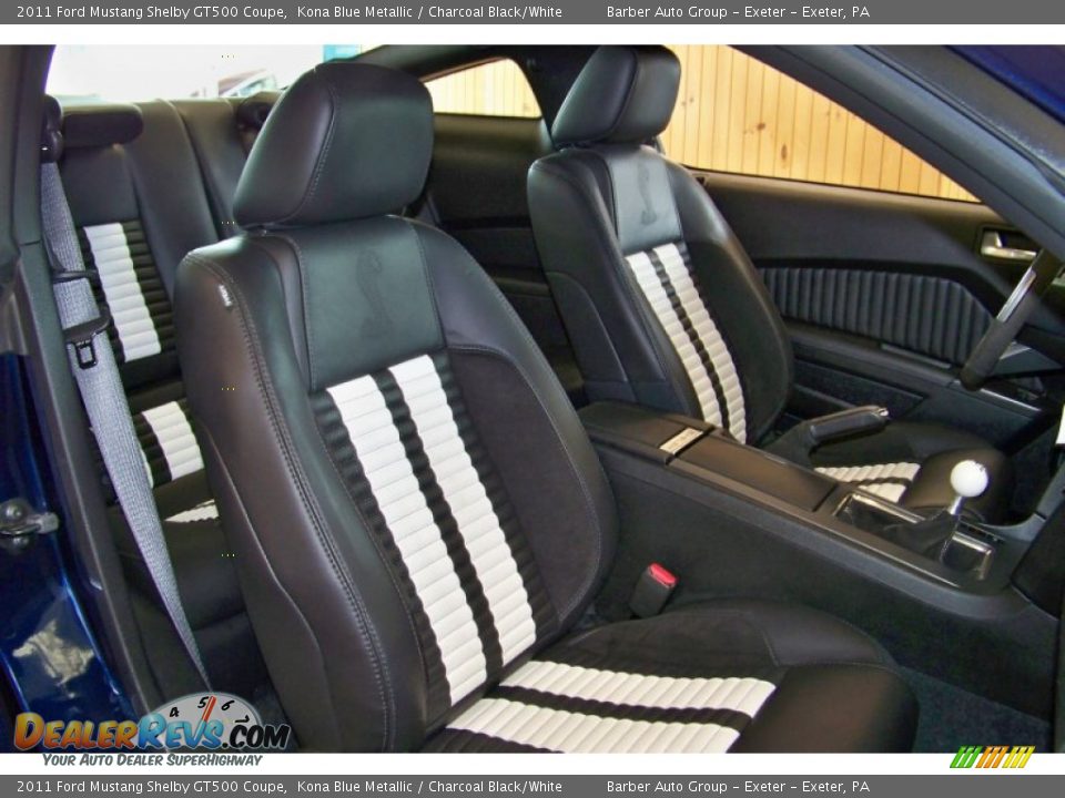 2011 Ford Mustang Shelby GT500 Coupe Kona Blue Metallic / Charcoal Black/White Photo #21