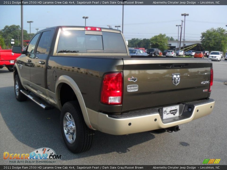 2011 Dodge Ram 2500 HD Laramie Crew Cab 4x4 Sagebrush Pearl / Dark Slate Gray/Russet Brown Photo #2