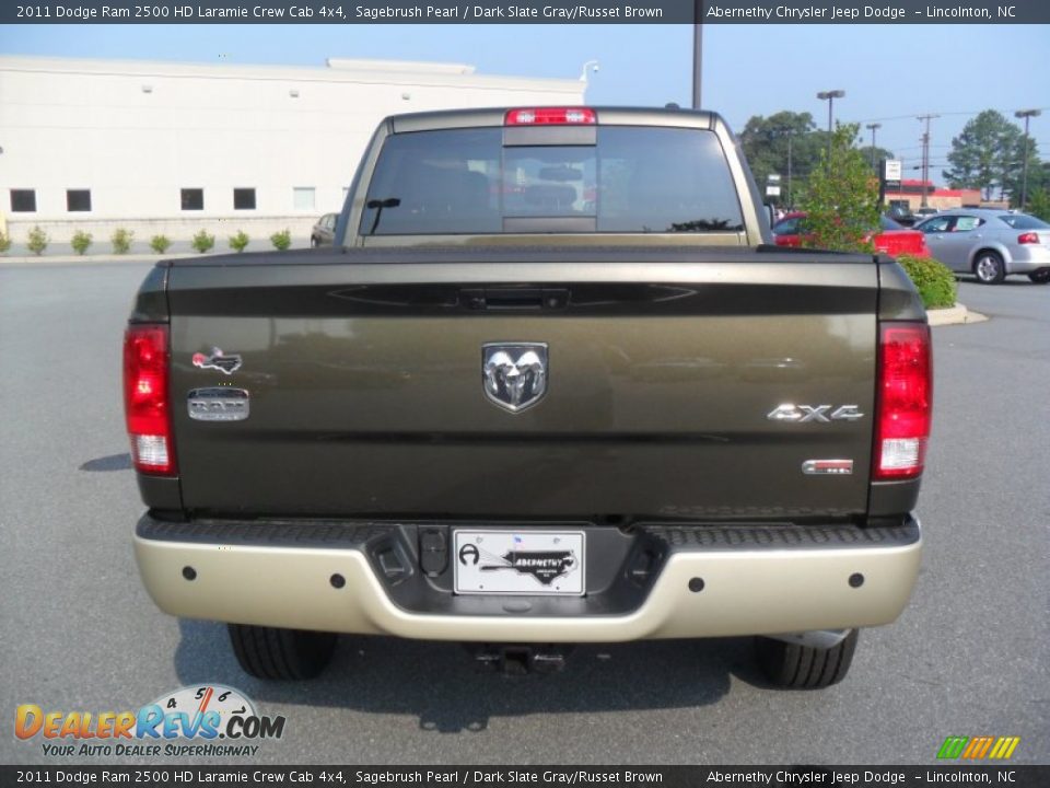 2011 Dodge Ram 2500 HD Laramie Crew Cab 4x4 Sagebrush Pearl / Dark Slate Gray/Russet Brown Photo #3