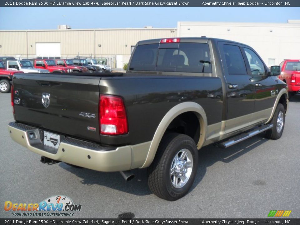 2011 Dodge Ram 2500 HD Laramie Crew Cab 4x4 Sagebrush Pearl / Dark Slate Gray/Russet Brown Photo #4