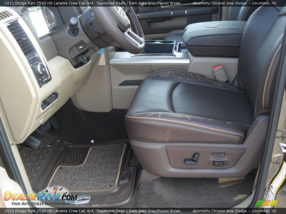 2011 Dodge Ram 2500 HD Laramie Crew Cab 4x4 Sagebrush Pearl / Dark Slate Gray/Russet Brown Photo #7