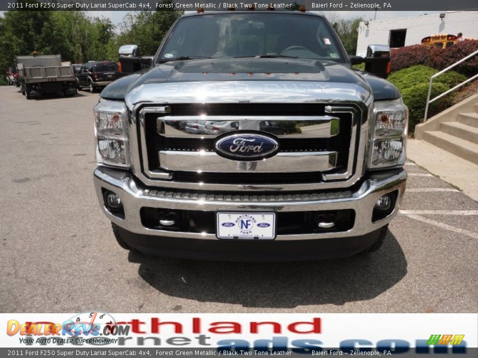 2011 Ford F250 Super Duty Lariat SuperCab 4x4 Forest Green Metallic / Black Two Tone Leather Photo #3