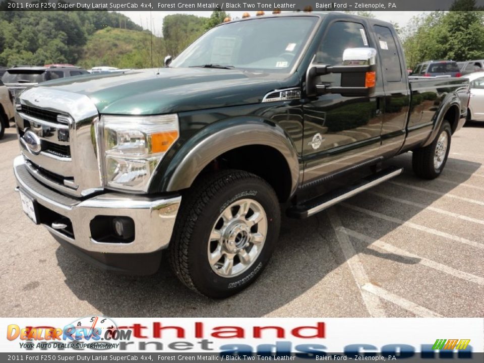 2011 Ford F250 Super Duty Lariat SuperCab 4x4 Forest Green Metallic / Black Two Tone Leather Photo #4