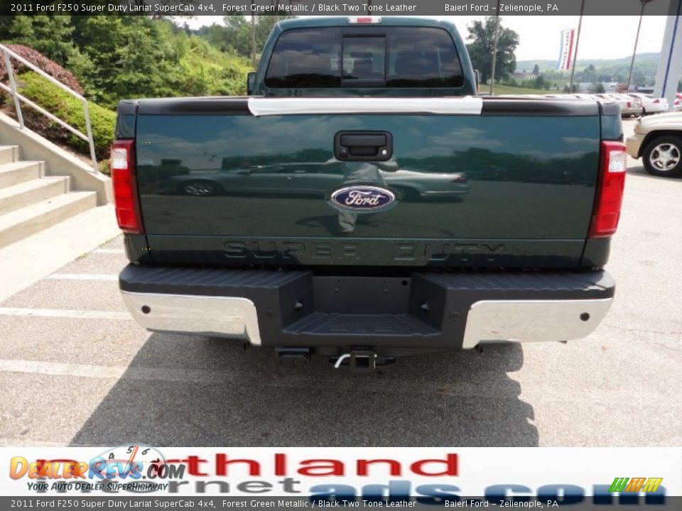 2011 Ford F250 Super Duty Lariat SuperCab 4x4 Forest Green Metallic / Black Two Tone Leather Photo #6