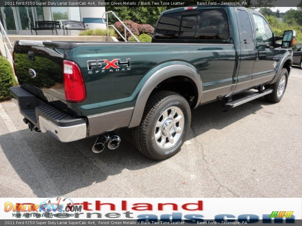 2011 Ford F250 Super Duty Lariat SuperCab 4x4 Forest Green Metallic / Black Two Tone Leather Photo #7