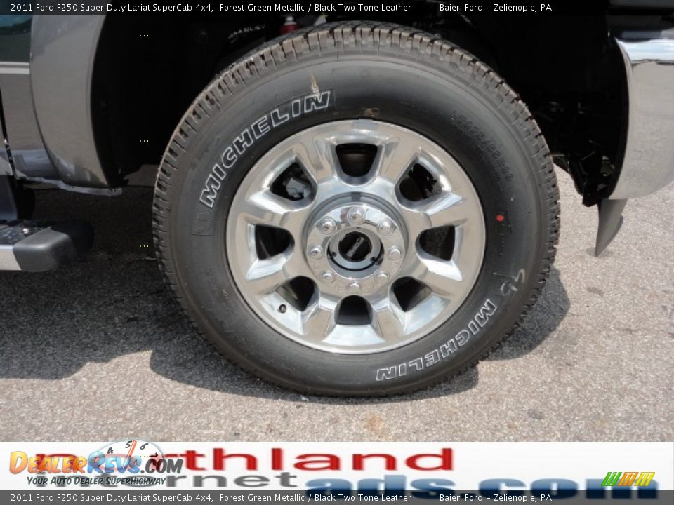 2011 Ford F250 Super Duty Lariat SuperCab 4x4 Forest Green Metallic / Black Two Tone Leather Photo #8