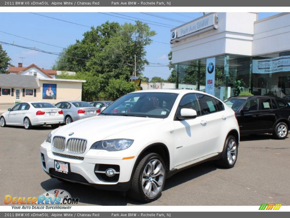 2011 BMW X6 xDrive50i Alpine White / Chateau Red Photo #1