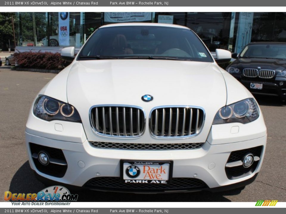 2011 BMW X6 xDrive50i Alpine White / Chateau Red Photo #2