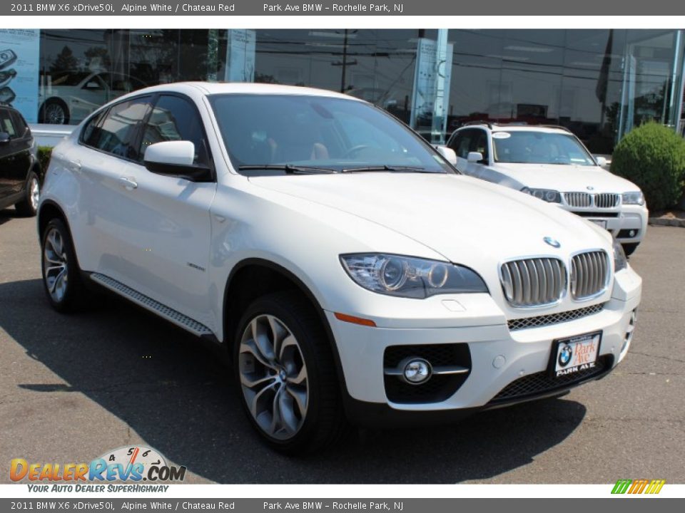 2011 BMW X6 xDrive50i Alpine White / Chateau Red Photo #3