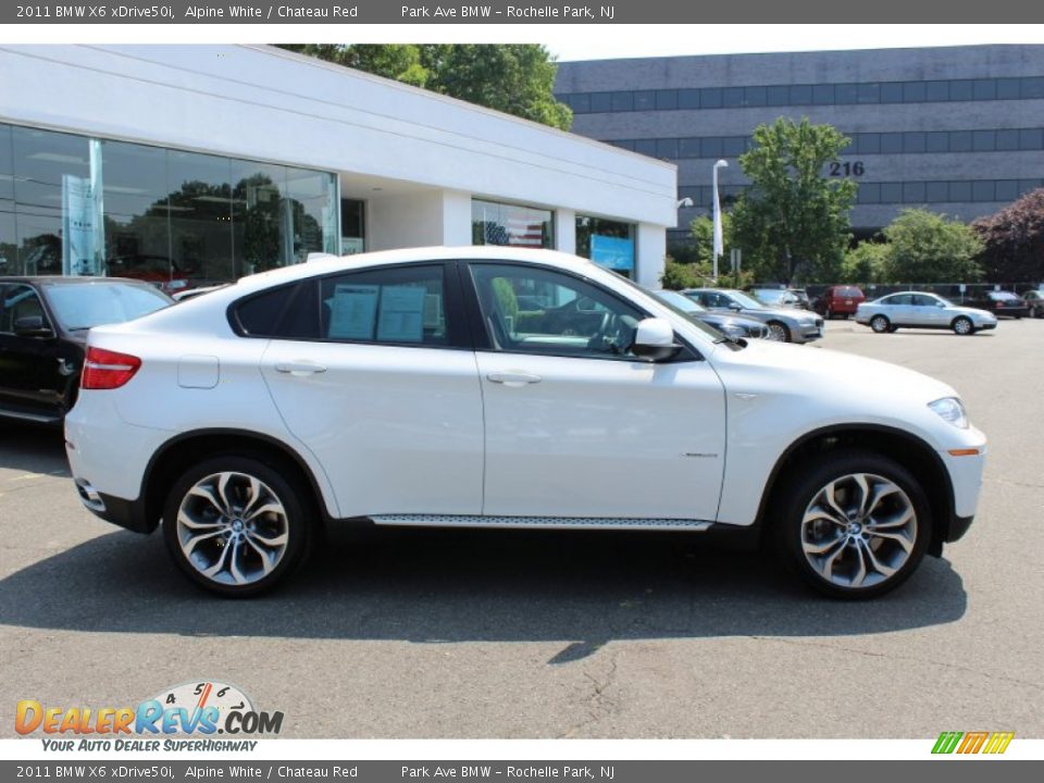 2011 BMW X6 xDrive50i Alpine White / Chateau Red Photo #4