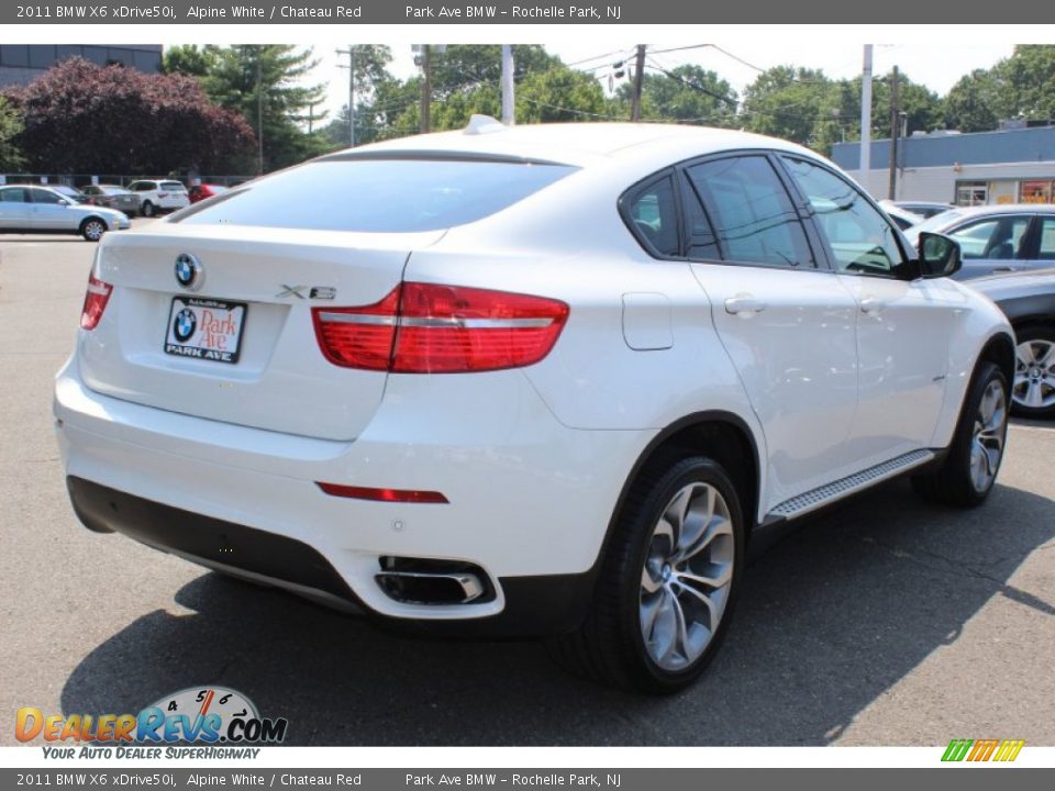 2011 BMW X6 xDrive50i Alpine White / Chateau Red Photo #5