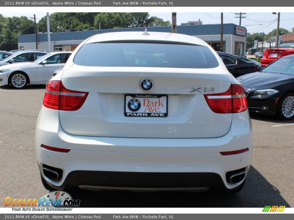 2011 BMW X6 xDrive50i Alpine White / Chateau Red Photo #6