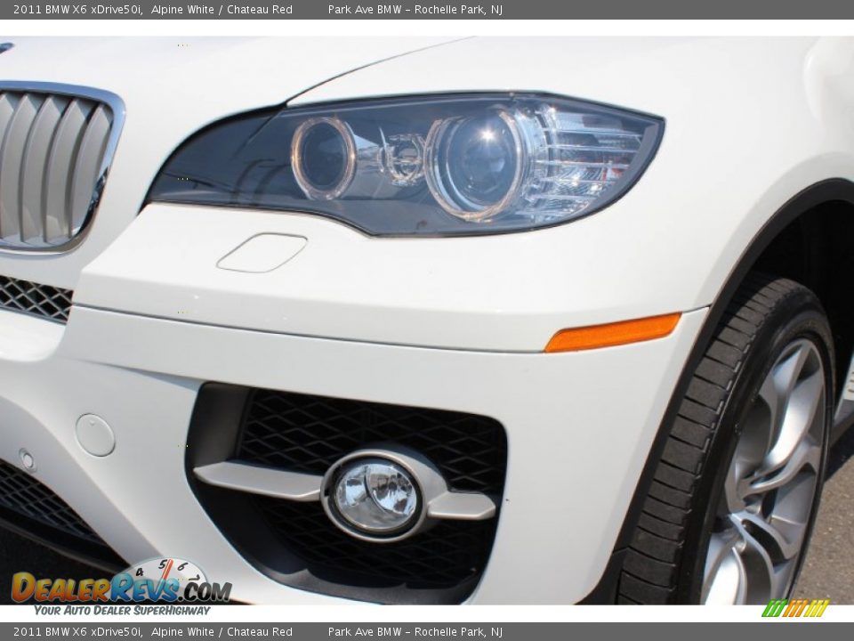 2011 BMW X6 xDrive50i Alpine White / Chateau Red Photo #31