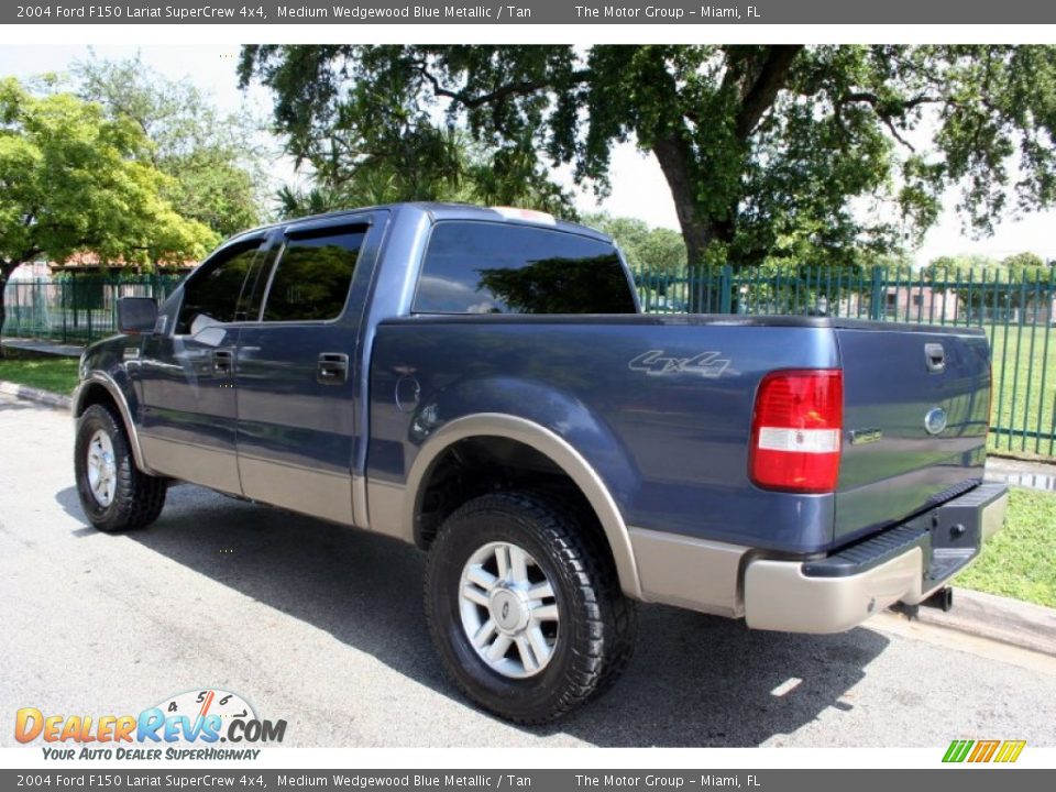 2004 Ford F150 Lariat SuperCrew 4x4 Medium Wedgewood Blue Metallic / Tan Photo #6