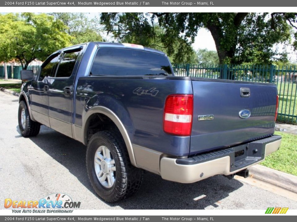 2004 Ford F150 Lariat SuperCrew 4x4 Medium Wedgewood Blue Metallic / Tan Photo #7