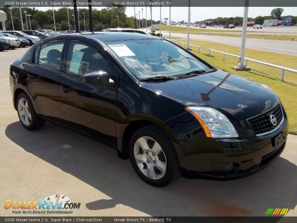 2008 Nissan Sentra 2.0 Super Black / Charcoal/Steel Photo #3
