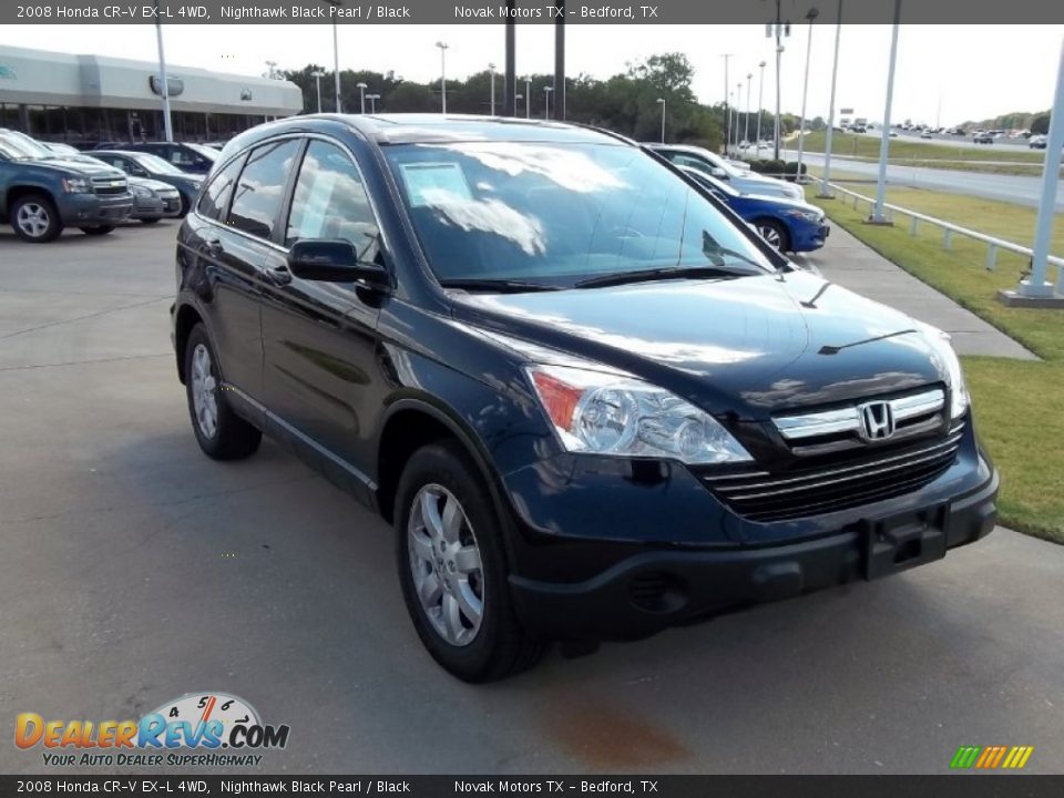 2008 Honda CR-V EX-L 4WD Nighthawk Black Pearl / Black Photo #4