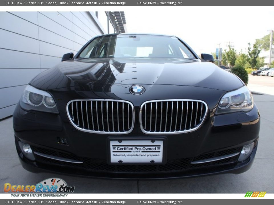 2011 BMW 5 Series 535i Sedan Black Sapphire Metallic / Venetian Beige Photo #2