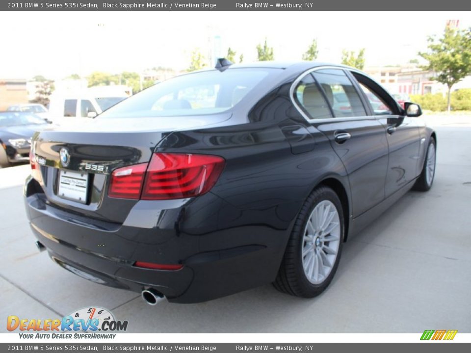 2011 BMW 5 Series 535i Sedan Black Sapphire Metallic / Venetian Beige Photo #7