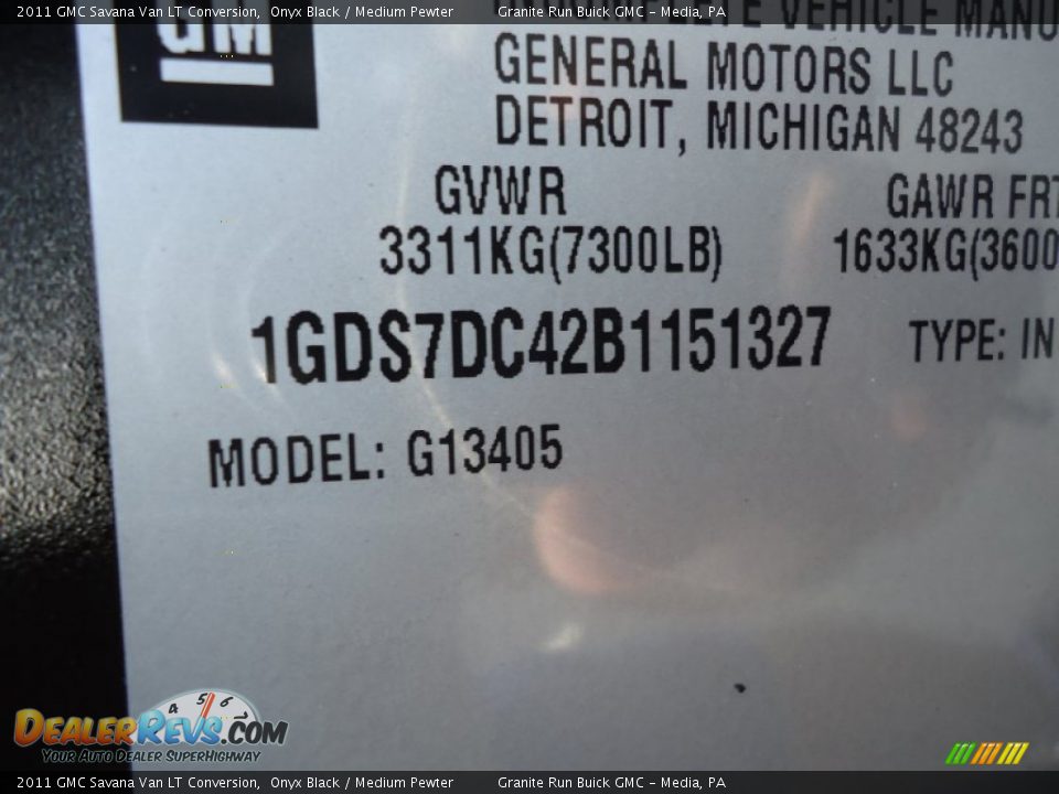 2011 GMC Savana Van LT Conversion Onyx Black / Medium Pewter Photo #15