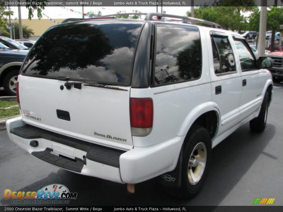2000 Chevrolet Blazer Trailblazer Summit White / Beige Photo #8