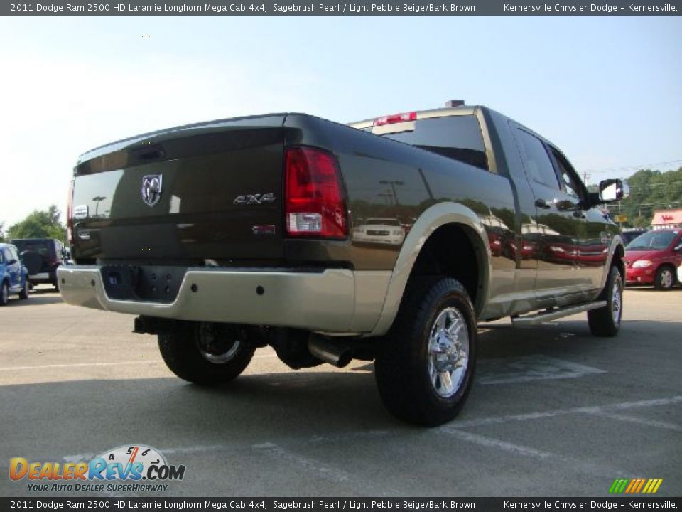 2011 Dodge Ram 2500 HD Laramie Longhorn Mega Cab 4x4 Sagebrush Pearl / Light Pebble Beige/Bark Brown Photo #3