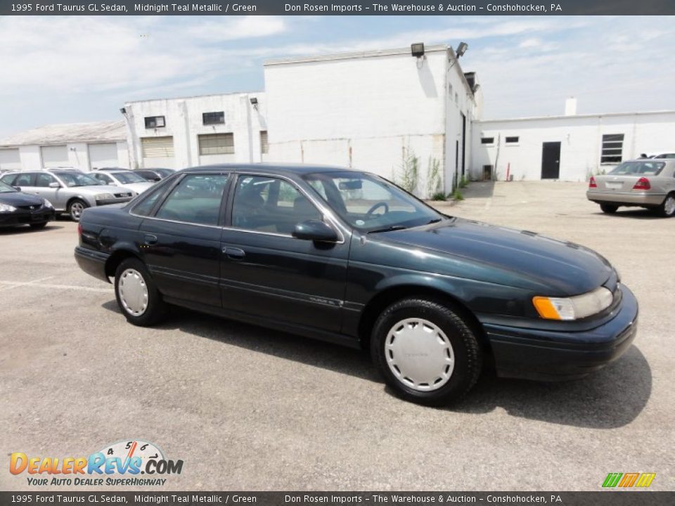 1995 Ford Taurus GL Sedan Midnight Teal Metallic / Green Photo #6