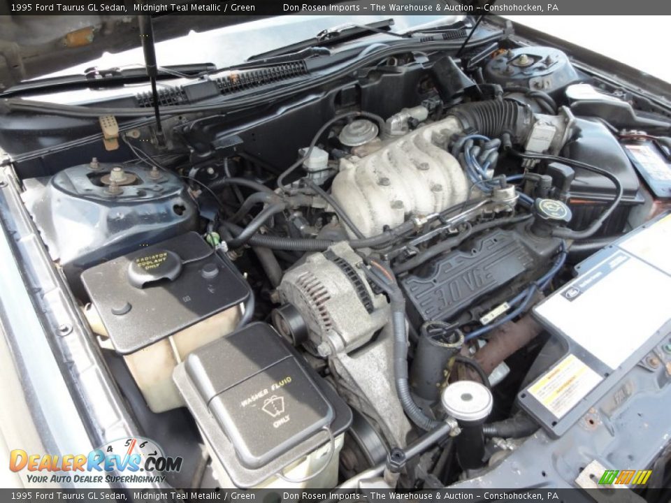 1995 Ford Taurus GL Sedan Midnight Teal Metallic / Green Photo #33