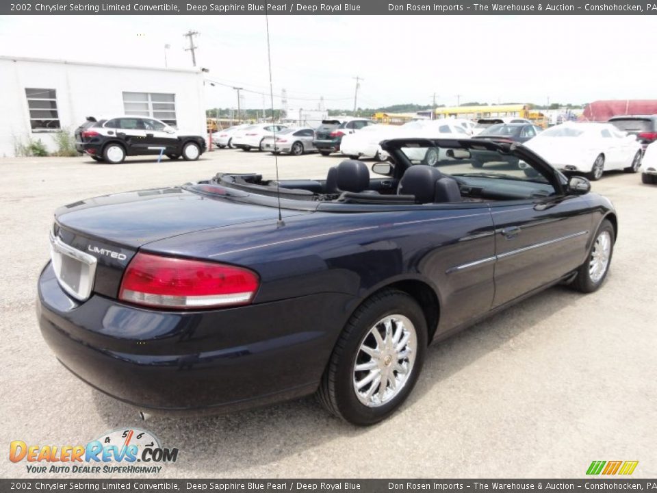 2002 Chrysler Sebring Limited Convertible Deep Sapphire Blue Pearl / Deep Royal Blue Photo #8