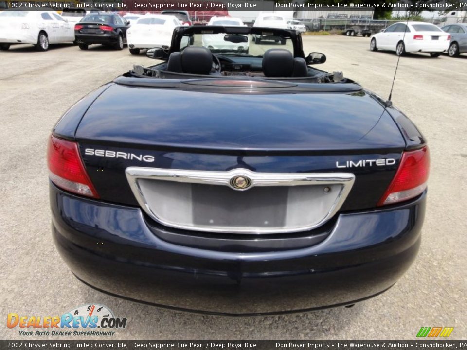 2002 Chrysler Sebring Limited Convertible Deep Sapphire Blue Pearl / Deep Royal Blue Photo #9