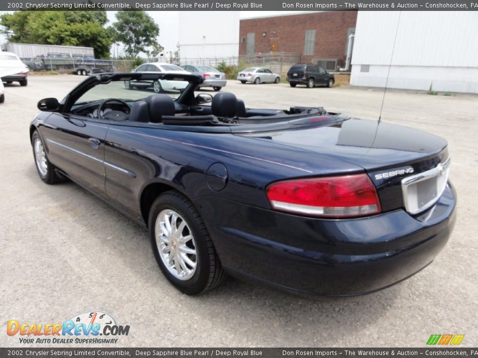Deep Sapphire Blue Pearl 2002 Chrysler Sebring Limited Convertible Photo #10