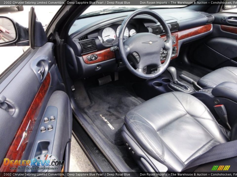 Deep Royal Blue Interior - 2002 Chrysler Sebring Limited Convertible Photo #13