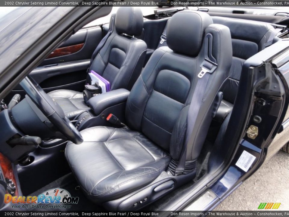 Deep Royal Blue Interior - 2002 Chrysler Sebring Limited Convertible Photo #17