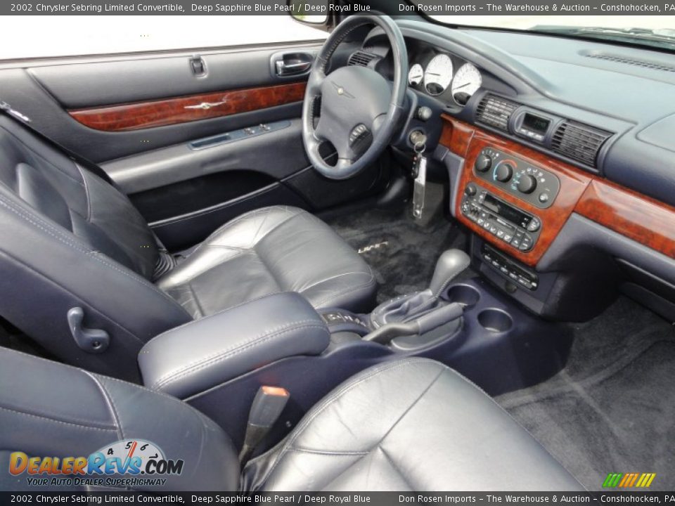 Deep Royal Blue Interior - 2002 Chrysler Sebring Limited Convertible Photo #19