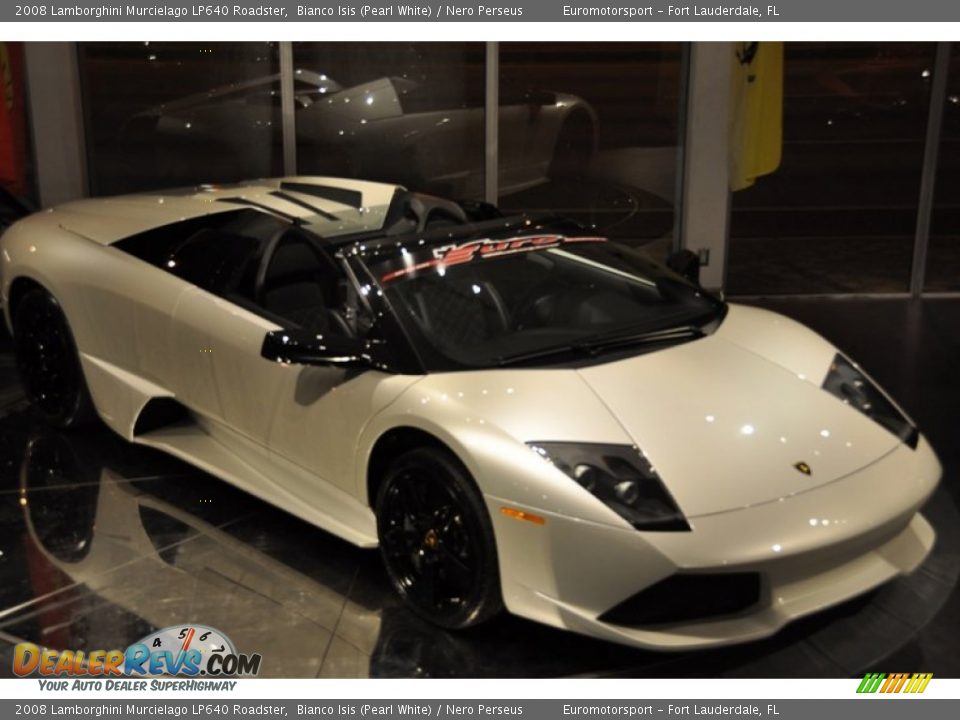 2008 Lamborghini Murcielago LP640 Roadster Bianco Isis (Pearl White) / Nero Perseus Photo #1