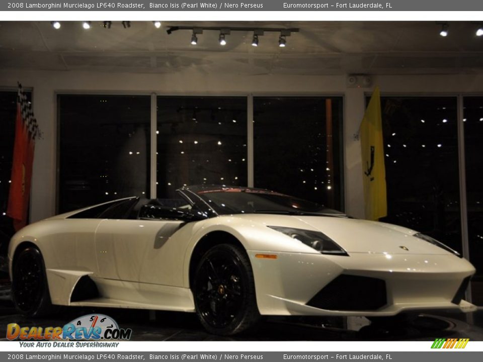 2008 Lamborghini Murcielago LP640 Roadster Bianco Isis (Pearl White) / Nero Perseus Photo #3