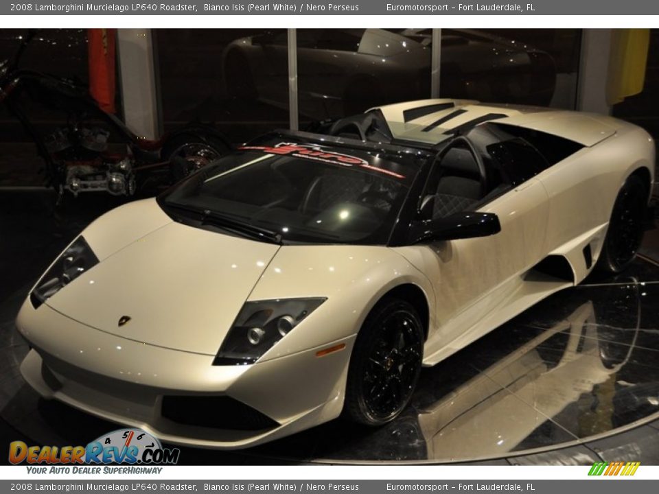 2008 Lamborghini Murcielago LP640 Roadster Bianco Isis (Pearl White) / Nero Perseus Photo #8