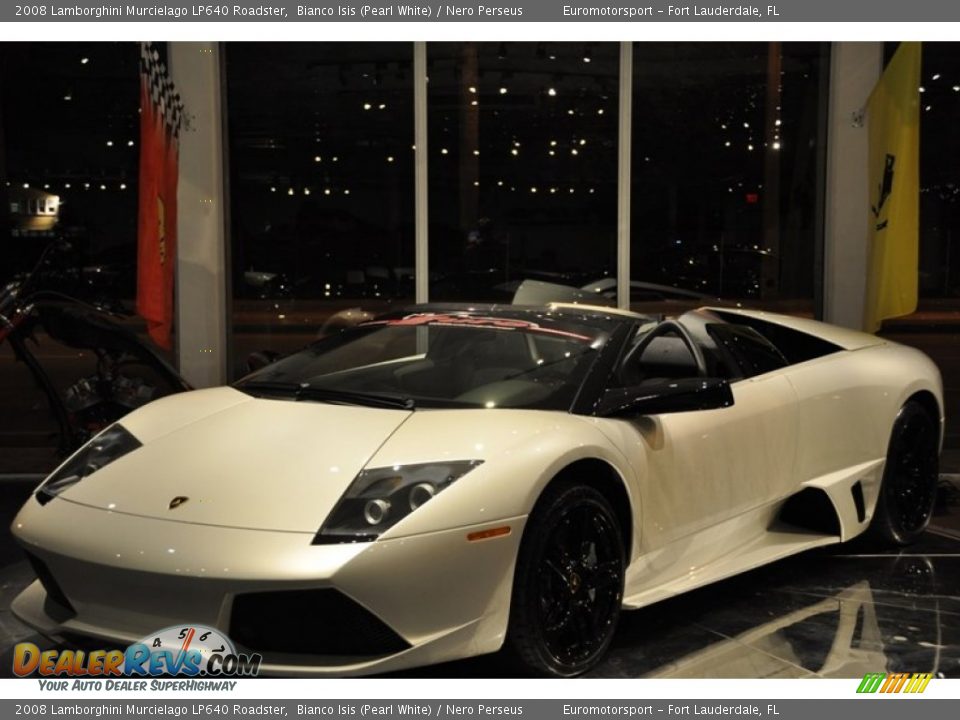 2008 Lamborghini Murcielago LP640 Roadster Bianco Isis (Pearl White) / Nero Perseus Photo #9