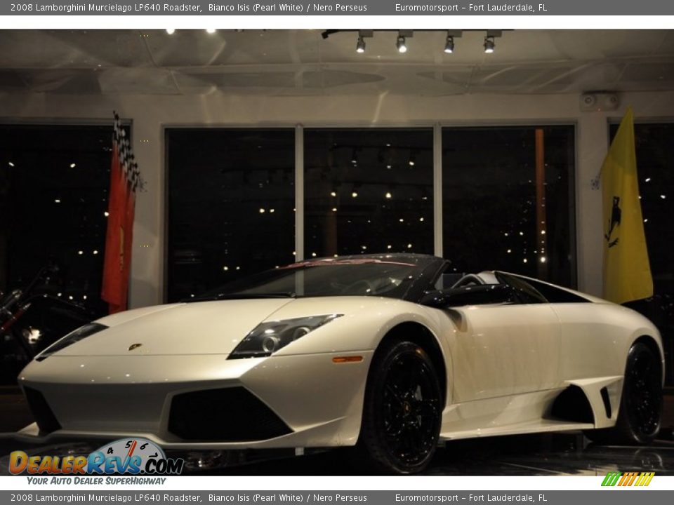 2008 Lamborghini Murcielago LP640 Roadster Bianco Isis (Pearl White) / Nero Perseus Photo #10