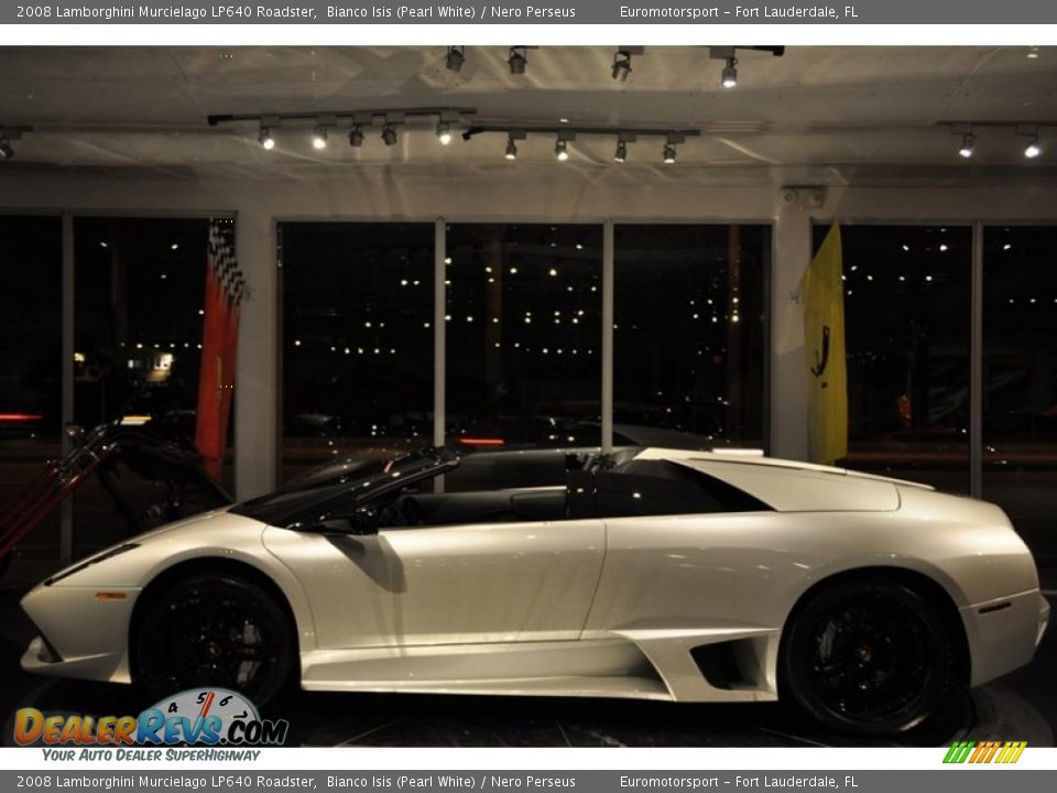 2008 Lamborghini Murcielago LP640 Roadster Bianco Isis (Pearl White) / Nero Perseus Photo #12