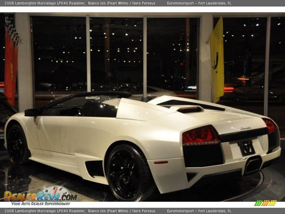 2008 Lamborghini Murcielago LP640 Roadster Bianco Isis (Pearl White) / Nero Perseus Photo #15