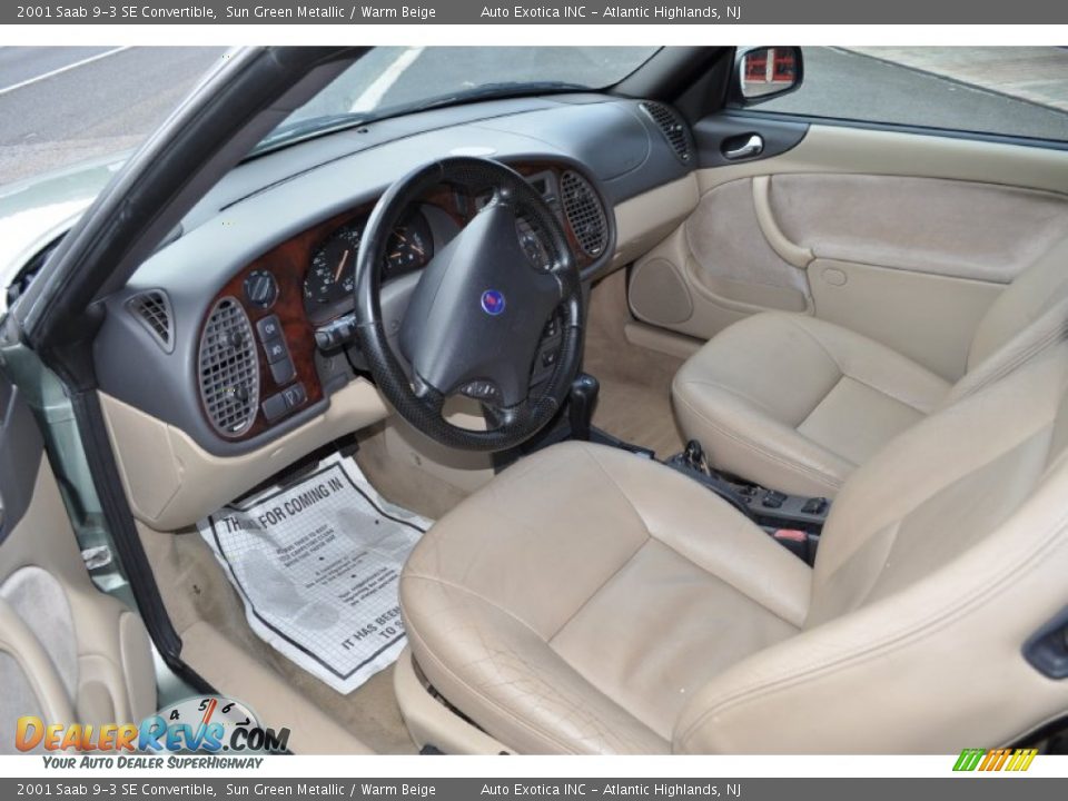 Warm Beige Interior - 2001 Saab 9-3 SE Convertible Photo #5