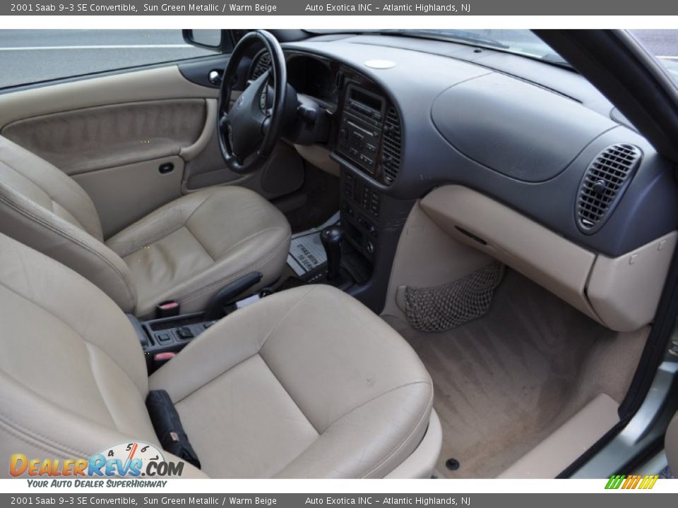 Warm Beige Interior - 2001 Saab 9-3 SE Convertible Photo #7