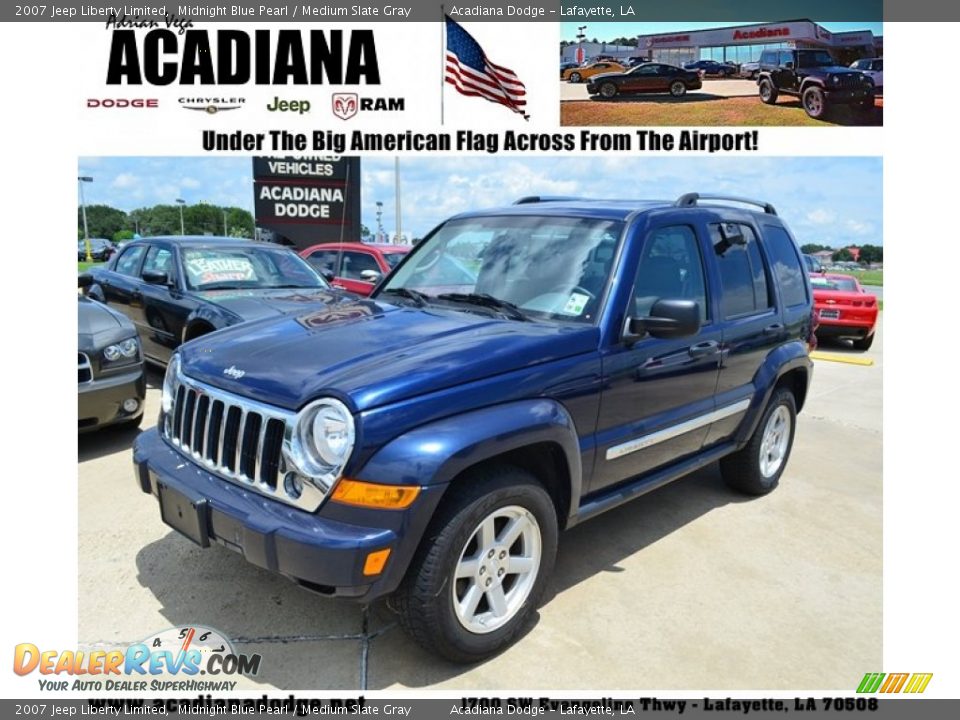 2007 Jeep Liberty Limited Midnight Blue Pearl / Medium Slate Gray Photo #1
