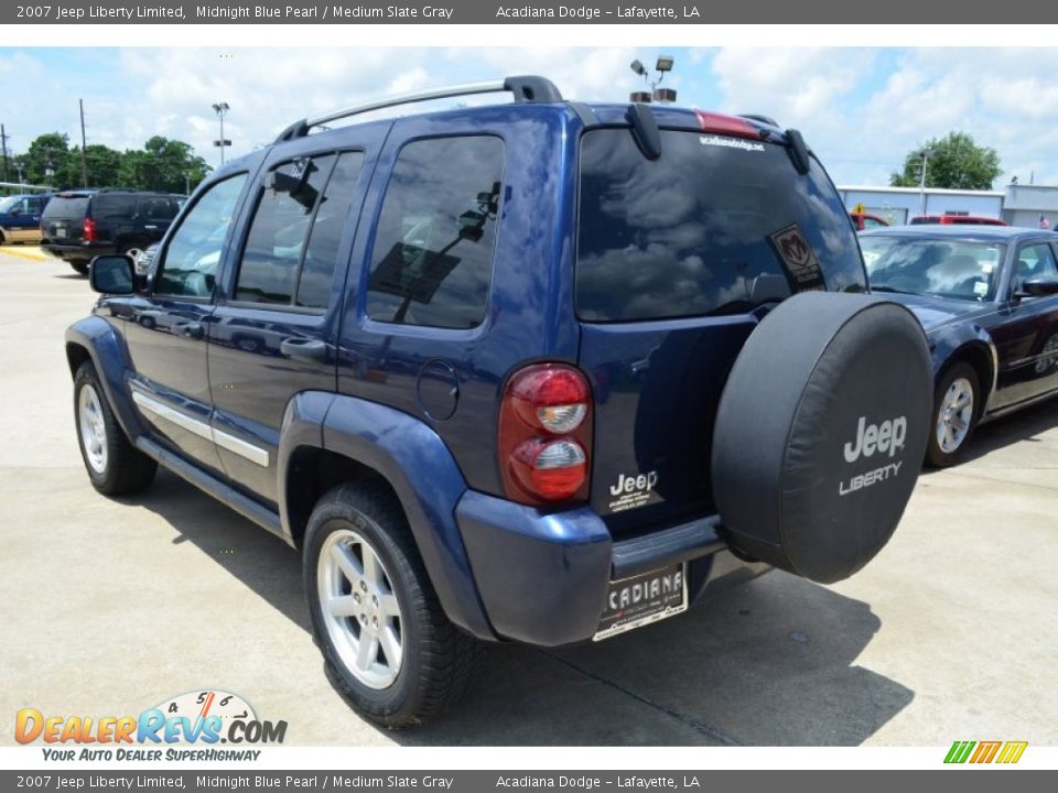 2007 Jeep Liberty Limited Midnight Blue Pearl / Medium Slate Gray Photo #3