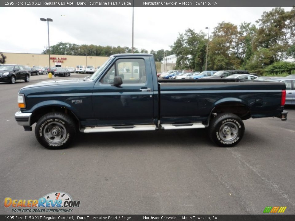 1995 Ford F150 XLT Regular Cab 4x4 Dark Tourmaline Pearl / Beige Photo #4